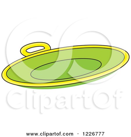 Clipart of a Round Green Sled Snow Saucer - Royalty Free Vector Illustration by Alex Bannykh