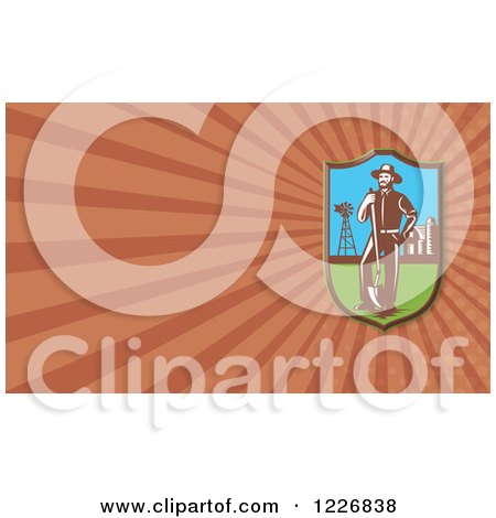 Clipart of a Farmer Background or Business Card Design - Royalty Free Illustration by patrimonio