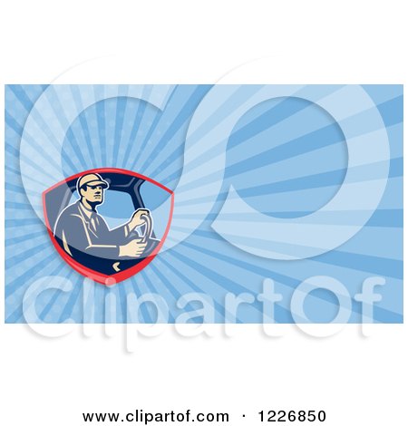 Clipart of a Truck Driver Background or Business Card Design - Royalty Free Illustration by patrimonio