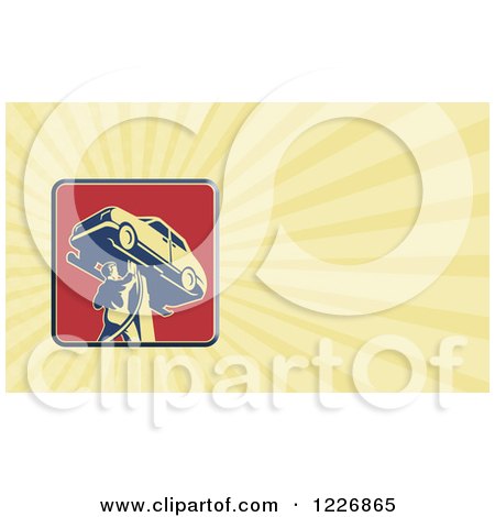 Clipart of a Car Mechanic Background or Business Card Design - Royalty Free Illustration by patrimonio