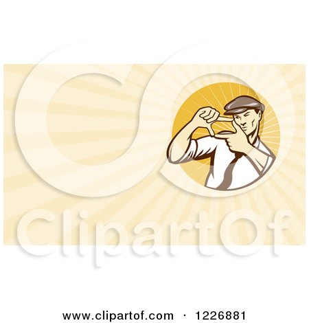 Clipart of a Movie Director Background or Business Card Design - Royalty Free Illustration by patrimonio