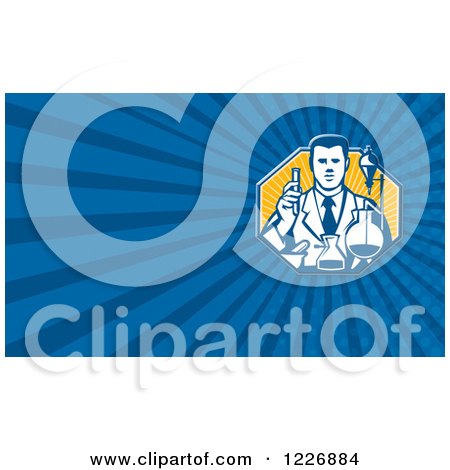 Clipart of a Chemist Background or Business Card Design - Royalty Free Illustration by patrimonio