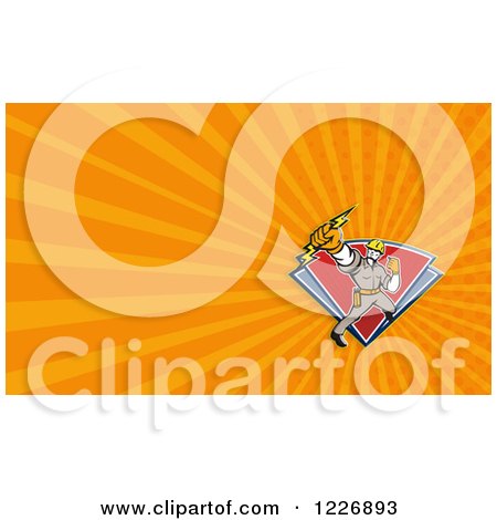 Clipart of an Electrician Background or Business Card Design - Royalty Free Illustration by patrimonio