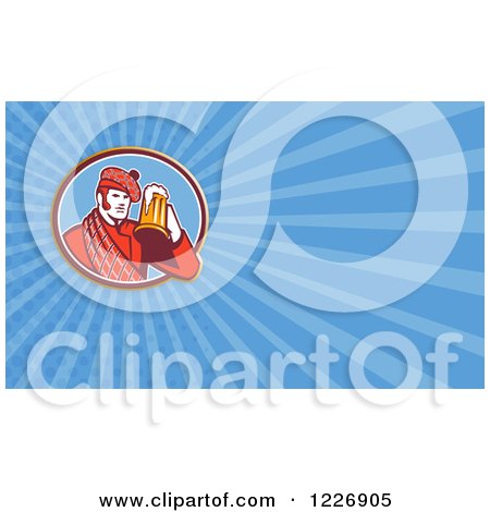 Clipart of a Scotsman and Beer Background or Business Card Design - Royalty Free Illustration by patrimonio