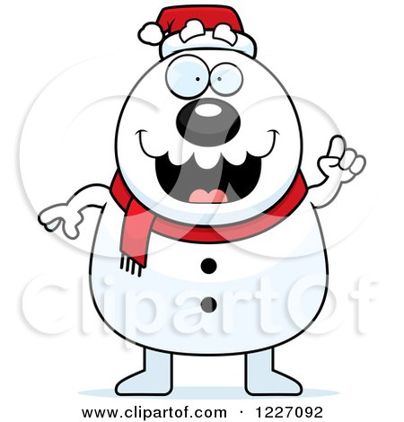 Clipart of a Christmas Snowman with an Idea - Royalty Free Vector Illustration by Cory Thoman