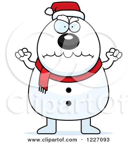 Clipart of a Mad Christmas Snowman - Royalty Free Vector Illustration by Cory Thoman