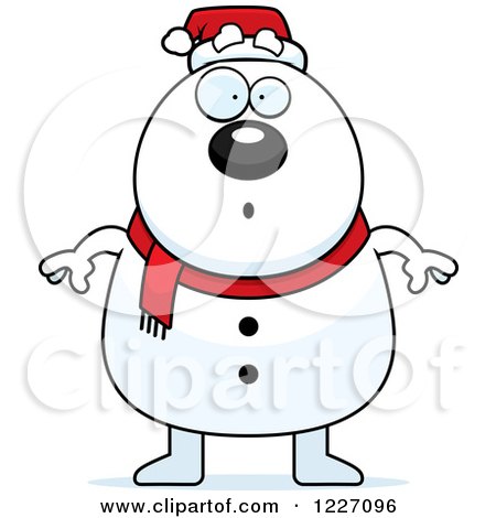 Clipart of a Surprised Christmas Snowman - Royalty Free Vector Illustration by Cory Thoman