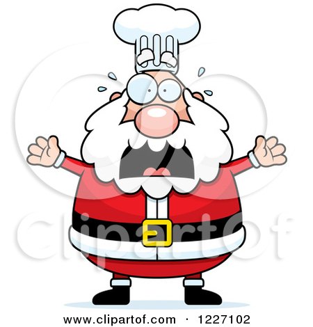 Clipart of a Scared Chef Santa Screaming - Royalty Free Vector Illustration by Cory Thoman