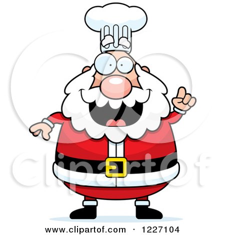 Clipart of a Chef Santa with an Idea - Royalty Free Vector Illustration by Cory Thoman