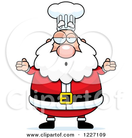 Clipart of a Shrugging Careless Chef Santa - Royalty Free Vector Illustration by Cory Thoman