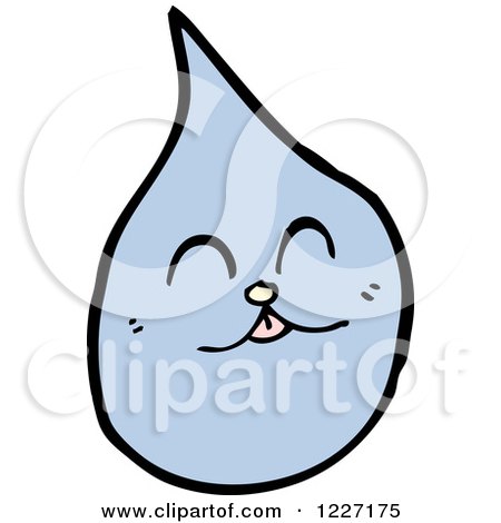 Clipart of a Happy Water Drop - Royalty Free Vector Illustration by lineartestpilot