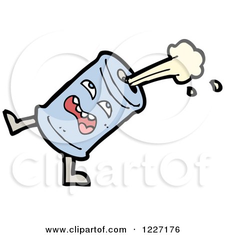 Clipart of a Squirting Soda Can - Royalty Free Vector Illustration by lineartestpilot