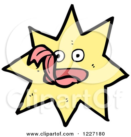 Clipart of a Licking Star - Royalty Free Vector Illustration by lineartestpilot