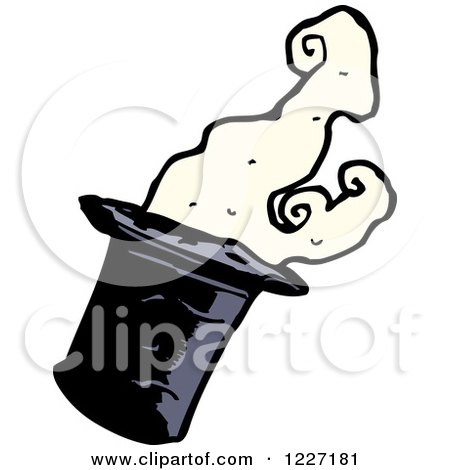 Clipart of a Smoking Top Hat - Royalty Free Vector Illustration by lineartestpilot