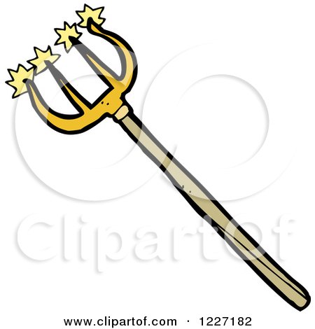 Clipart of a Stabbing Pitchfork - Royalty Free Vector Illustration by lineartestpilot