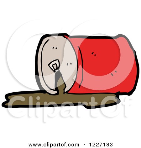 Clipart of a Spilled Soda Can - Royalty Free Vector Illustration by lineartestpilot