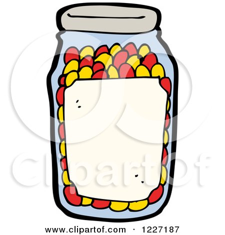 Clipart of a Jar of Pills - Royalty Free Vector Illustration by lineartestpilot