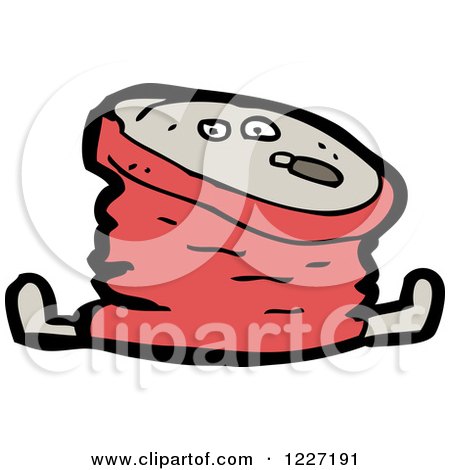 Clipart of a Crushed Can - Royalty Free Vector Illustration by lineartestpilot
