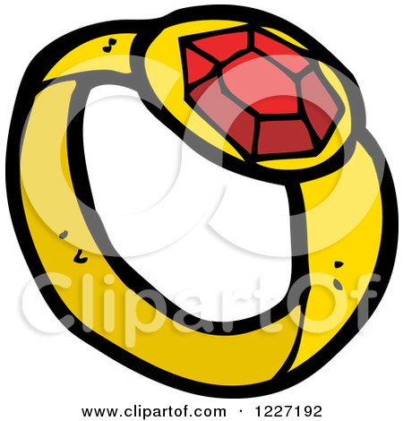Clipart of a Ruby Ring - Royalty Free Vector Illustration by lineartestpilot