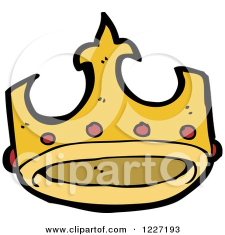 Clipart of a Ruby and Gold Crown - Royalty Free Vector Illustration by lineartestpilot