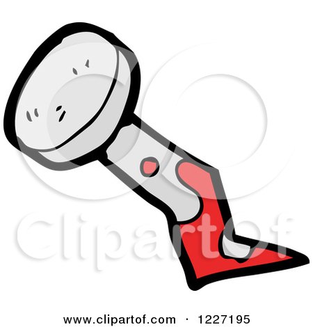 Clipart of a Bloody Nail - Royalty Free Vector Illustration by lineartestpilot