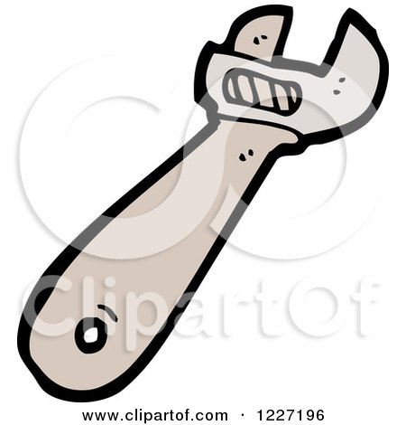 Clipart of an Adjustable Wrench - Royalty Free Vector Illustration by lineartestpilot