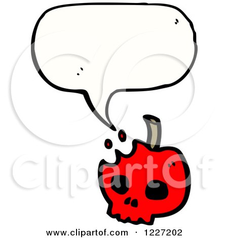 Clipart of a Talking Cherry Skull - Royalty Free Vector Illustration by lineartestpilot