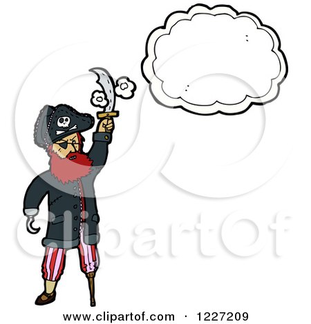 Clipart of a Talking Pirate Captain - Royalty Free Vector Illustration by lineartestpilot