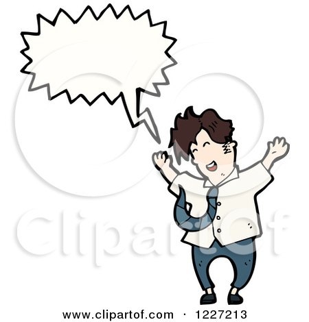 Clipart of a Talking Business Man - Royalty Free Vector Illustration by lineartestpilot