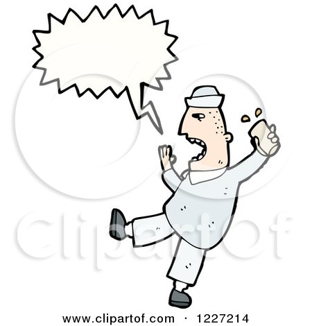 Clipart of a Talking Man with a Drink - Royalty Free Vector Illustration by lineartestpilot