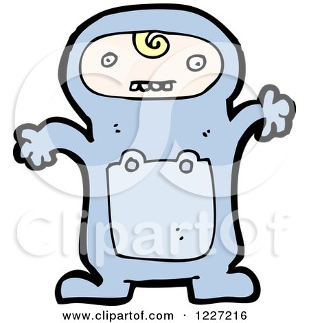 Clipart of a Blond Kid in a Monster Costume - Royalty Free Vector Illustration by lineartestpilot