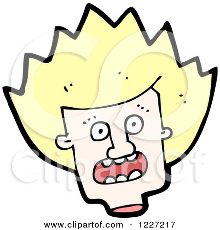 Clipart of a Screaming Blond Man - Royalty Free Vector Illustration by lineartestpilot