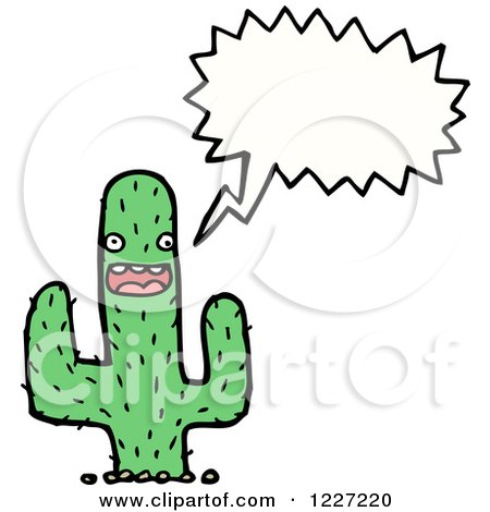Clipart of a Talking Cactus - Royalty Free Vector Illustration by lineartestpilot