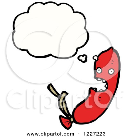 Clipart of a Thinking Red Party Balloon - Royalty Free Vector Illustration by lineartestpilot