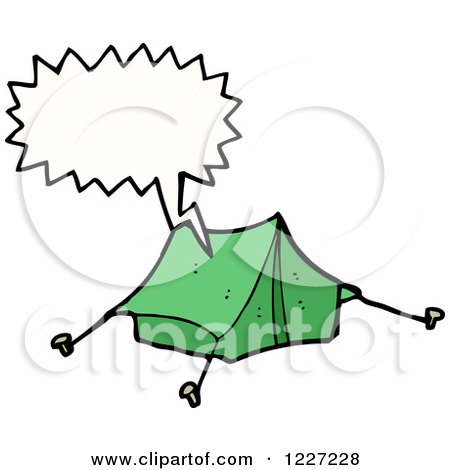 Clipart of a Talking Tent - Royalty Free Vector Illustration by lineartestpilot