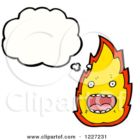 Clipart of a Fire Thinking - Royalty Free Vector Illustration by lineartestpilot