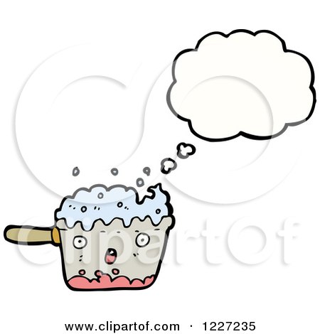 Clipart of a Thinking Boiling Pot - Royalty Free Vector Illustration by lineartestpilot