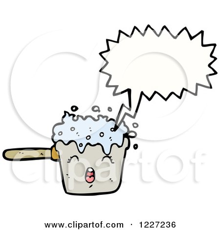 Clipart of a Talking Boiling Pot - Royalty Free Vector Illustration by lineartestpilot