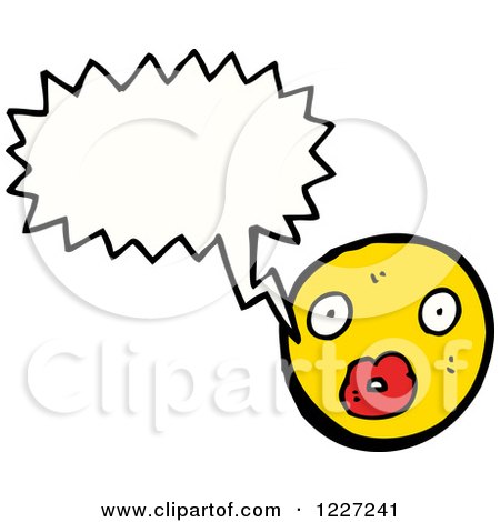 Clipart of a Talking Emoticon - Royalty Free Vector Illustration by lineartestpilot