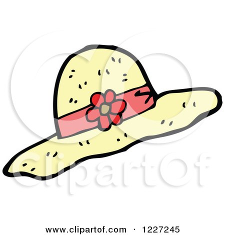 Clipart of a Ladies Sun Hat - Royalty Free Vector Illustration by lineartestpilot