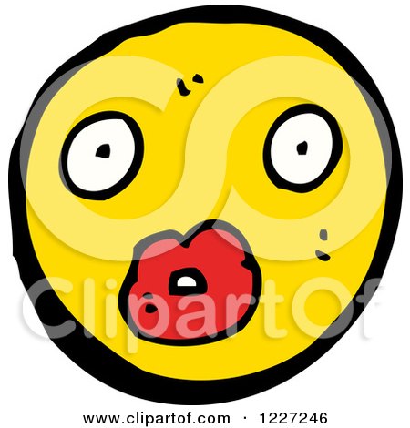 Clipart of a Surprised Emoticon - Royalty Free Vector Illustration by lineartestpilot