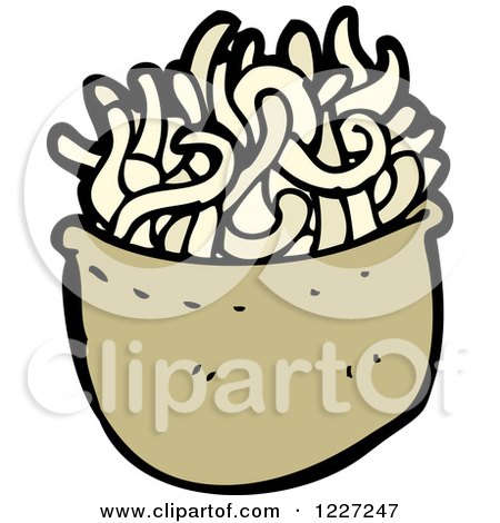 Clipart of a Bowl of Noodles - Royalty Free Vector Illustration by lineartestpilot