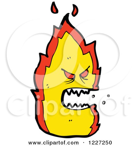 Clipart of a Mad Fire - Royalty Free Vector Illustration by lineartestpilot