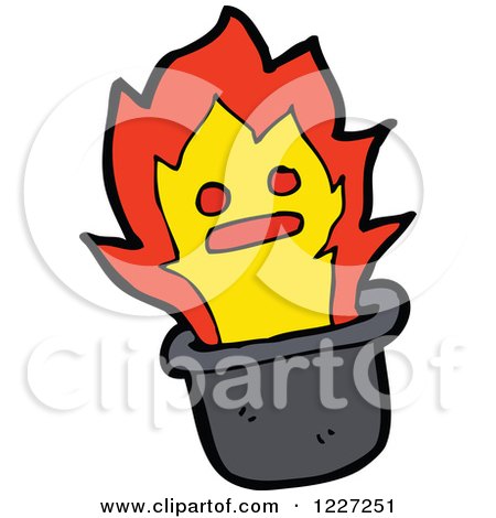Clipart of a Hat with Flames - Royalty Free Vector Illustration by lineartestpilot