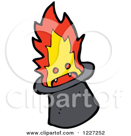 Clipart of a Hat with Flames - Royalty Free Vector Illustration by lineartestpilot
