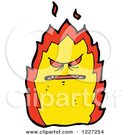 Clipart of a Mad Fire - Royalty Free Vector Illustration by lineartestpilot