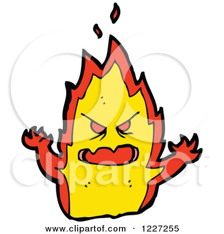 Clipart of a Mean Fire - Royalty Free Vector Illustration by lineartestpilot