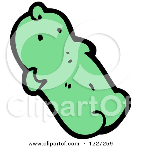 Clipart of a Green Gummy Candy - Royalty Free Vector Illustration by lineartestpilot