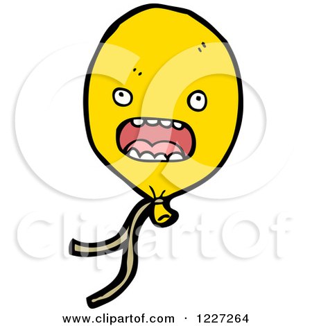 Clipart of a Yellow Party Balloon - Royalty Free Vector Illustration by lineartestpilot