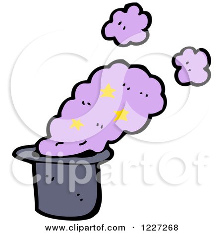 Clipart of a Hat with Magic Smoke - Royalty Free Vector Illustration by lineartestpilot